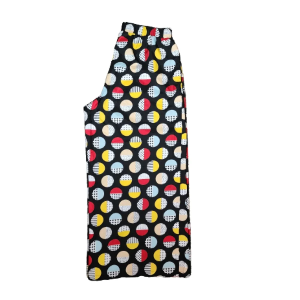 Pants Wide Leg Wrap Hem Geo Print Multicolor Red Multi Plus Size 1X - Picture 9 of 14